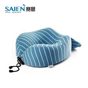Fashion Striped Big Head Storage Travel Neck Pillow thumbnail-1