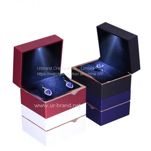 Jewelry Box With LED Light Packaging Paint Jewelry Ring Wedding Pendant Bracelet Brand New Gift thumbnail-1