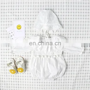 Infants & Toddler Clothes Elegant Full Sleeve White Baby Lace Party Romper thumbnail-1