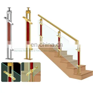 New Hot Glass Inox Stainless Steel 304 316 Balustrade Post Staircase Railing Factory China thumbnail-5