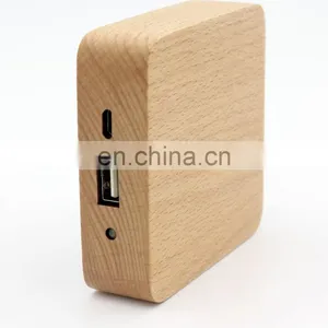 Portable Battery Charger 8000mah Wooden Power Bank thumbnail-5