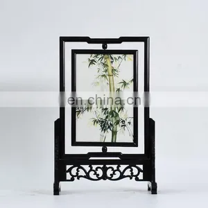 Chinese Style Craft Gift Square Screen Dual-faced Silk Embroidered Drawing Furnishing Ornaments With A Wooden Frame For Decoration thumbnail-5