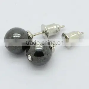 Magnetic Hematite Gemstone Studded Earring thumbnail-1