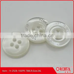 24L Latest Design Round Polyester White Button With Print Logo thumbnail-1