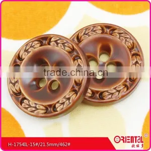 4-hole Imitation Leather Plastic Coat Button in Brown thumbnail-1