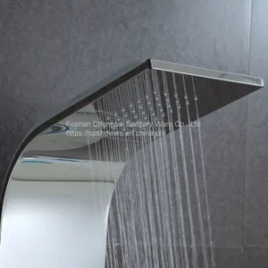 Shower Panel Shower Tower With Rainfall Body Jet Hanheld Shower Head Bathroom Shower System in Polished Stainless Steel thumbnail-1
