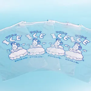 Transparent Poly LDPE Durable Food Grade Plastic Ice Bags for Ice Cube Packing Storage With Printing thumbnail-3