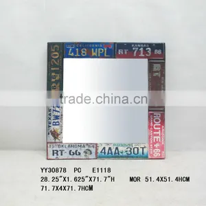 Unique Plate Design Metal Wall Mirror, Home Decor thumbnail-1