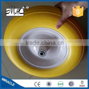 Wholesale Colorful Wheelbarrow pu Foam Wheel 3.50-8 Tubeless Wheel thumbnail-2