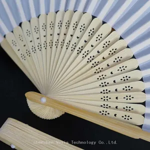 Portable Carved Bamboo Hand Fans for Weddings Folk Art Painted Design Folding Hand Fan thumbnail-2