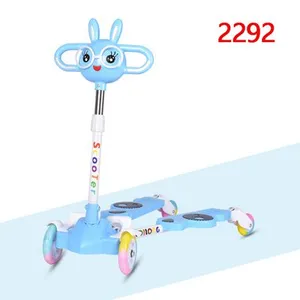 Children's Scooters Children's 3-wheel Music Glowing Folding Toys, Outdoor Sliding Sports, Boys and Girls Kids Kick thumbnail-1