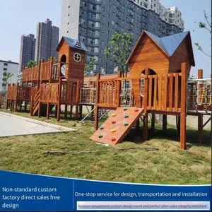 Large Outdoor Slide for Kindergartens, Outdoor Wooden Combination for Children, Amusement Facilities for Communities and Parks, Xinshengmei thumbnail-3