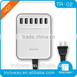 Trulyway 40W 6-USB Port Travel Charger for Most Tablet, Smart Phone Etc thumbnail-1