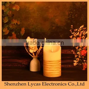 Remote Control Set of 3 Real Wax Flameless LED Pillar Candles thumbnail-1