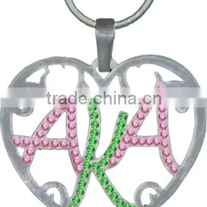 AKA Sorority Greek Letter Heart Neckalce Jewelry thumbnail-1