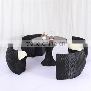 New Design Leisure PE Wicker Dinette Rattan Sofa For Garden Cheap Round Rattan Sofa Set Quality Choice thumbnail-2