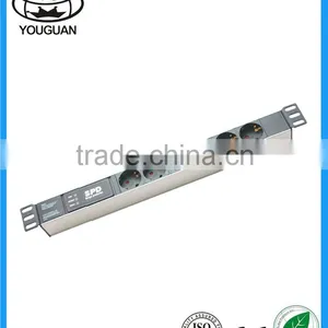 19''German Type Industrial 6 Ways Smart PDU Power Distribution Unit Socket thumbnail-1