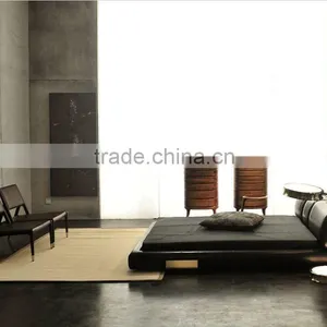 Modern Design Bedroom Furniture Set Genuine Leather Trundle Bed and Wood Bedroom Set thumbnail-6