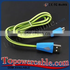 Smart Flat Noodle Design Micro USB Data Transfer Cable For Samsung Galaxy S7 Edge thumbnail-1