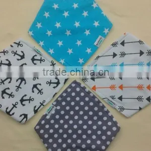 100% Cotton Wholesale Triangle Baby Bandana Bibs thumbnail-1