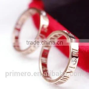 2016 New Pattern Roman Number Finger Rings Stainless Steel Fashion Jewelry Brand Rose Gold For Women thumbnail-2