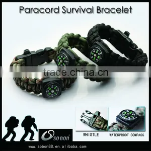 Outdoor Adventure Sports Utility Paracord Compass Bracelet thumbnail-1