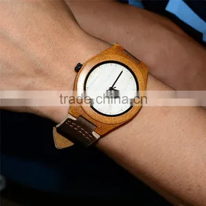 Top Quality Luxury Bamboo Wood Watch With Cow Leahter Strap Quartz Analog Men Wooden Wristwatch Relogio Feminino Clock thumbnail-6