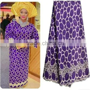 2016 Hot Sale African Organza Lace Fabric African Lace Switzerland Lace Fabric for Curtains Quality Choice thumbnail-1