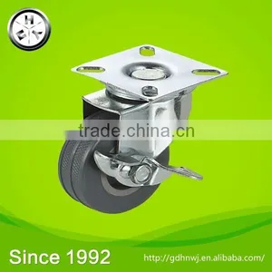 With 8 Automatic Production Lines Swivel Plate Grey Rubber Trolley Caster Wheels(IC23A) thumbnail-1