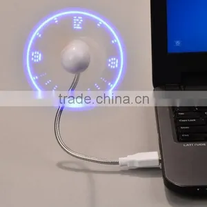Creative Mini Flexible LED Display Clock Mini Usb Fan With Switch SV025967 thumbnail-3