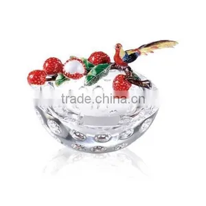 Crystal Ash Tray RORO Art-crystal & Enamel R-7625G thumbnail-5