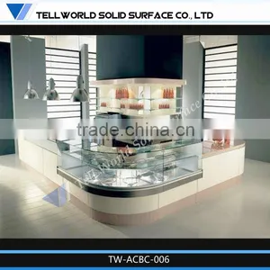2014 Hot Sale Modern Artificial Marble Cambered Bar Counter Furniture for Catering Industry thumbnail-1