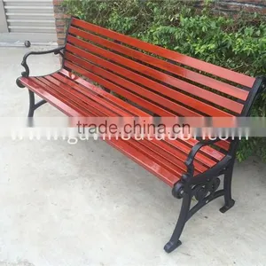 Cast Iron and Wood Garden Bench Outdoor thumbnail-3