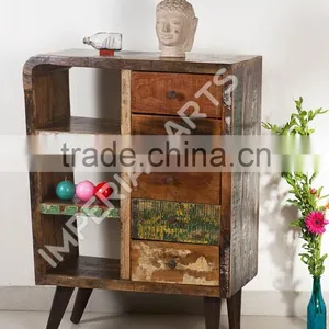 INDIAN RECYCLE WOOD DRAWERS CHEST , FOR HOME FURNTIURE thumbnail-1