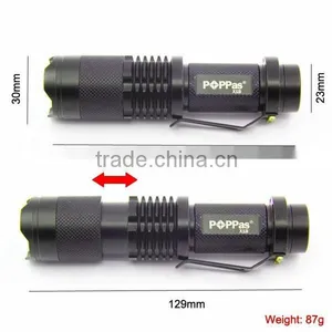 X1B 18650 Battery XML T6 10w Zoom Led Rechargeable Tactical Flashlight/Black Cheap Mini Flashlight thumbnail-5