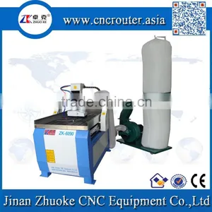 1.5KW Water Cooling Spindle Metal CNC Router Machine ZK-6090 With Dust Collector Of PCI NcStudio Controller thumbnail-2