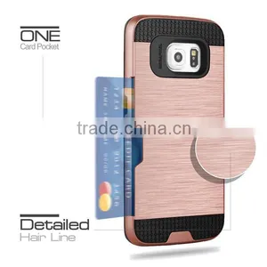 C&T Dual Layer Armor Hybrid Wallet Card Slots Case Cover for Samsung Galaxy S7 Edge thumbnail-1