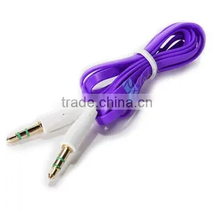For Ipod MP3 3.5mm Stereo Audio Cable Flat Auxiliary Cable thumbnail-1