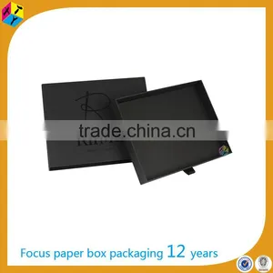 Custom Logo UV Black Paper Drawer t Shirt Box Paypal thumbnail-4