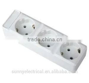 3gang Eropean Design 3 Core Electric Power Extension Sockets(2gang/3gang/4gang/5gang) thumbnail-1
