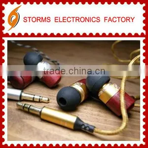 New Style In-ear Wood Stereo Earphone Wooden Earbud With Mic thumbnail-1