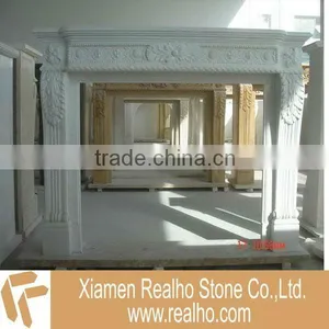 White Marble Fireplace thumbnail-1