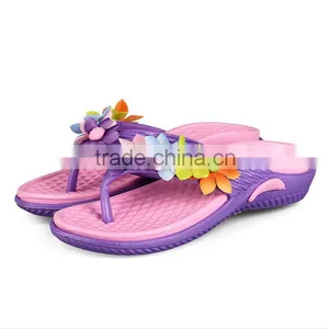 Women's Beach Wedges Platform Massage Thong Slippers Big Flower Decor Flip Flops Sandals thumbnail-2
