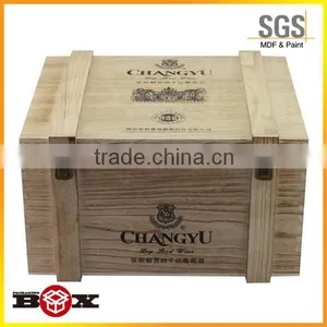 2015 Natural Wood Good Quality Handmade Unfinished Wooden Wine Box thumbnail-1