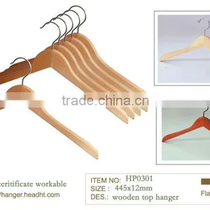 Our HEAD Wholesale /retail 18" Cheapwooden Simple Basic Style Top Hangers With / Without Notches thumbnail-1