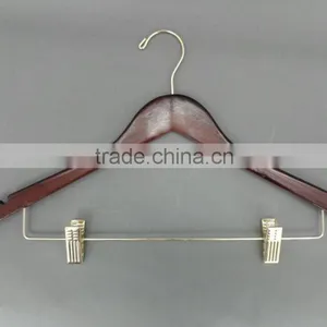 HEAD BAMBOO Hanger With Chrome Plated Clips,made in China thumbnail-1