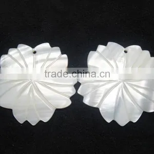Best Quality New Arrival Mother of Pearl Flower Cut Stone With Beautiful Carving for Pendant and Earring thumbnail-1