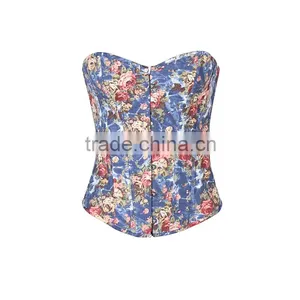 Wholesale Women Hot Sex Blue Photo Corset Waist Trainer Corset Sexy Corset thumbnail-1