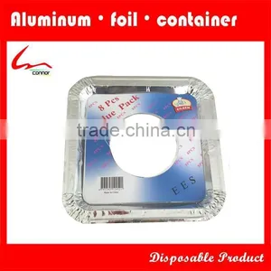 8'' Disposable Square Aluminium Foil Gas Stove Protector With One Hole thumbnail-1