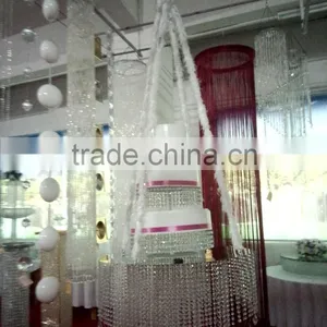 Hotsale Hanging Crystals Wedding Centerpieces Cake Stand for Wedding thumbnail-1